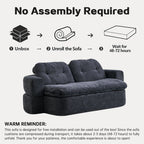 Modern Floor Sofa with 2 Pillows,Convertible Corduroy Fabric Foam-Filled Sleeper Sofa Bed, no assembly required,Convertible Sofa Cushion Unfolds into Quilt,Folding Mattress for Living Room,Playroom - Grand Goldman Shop