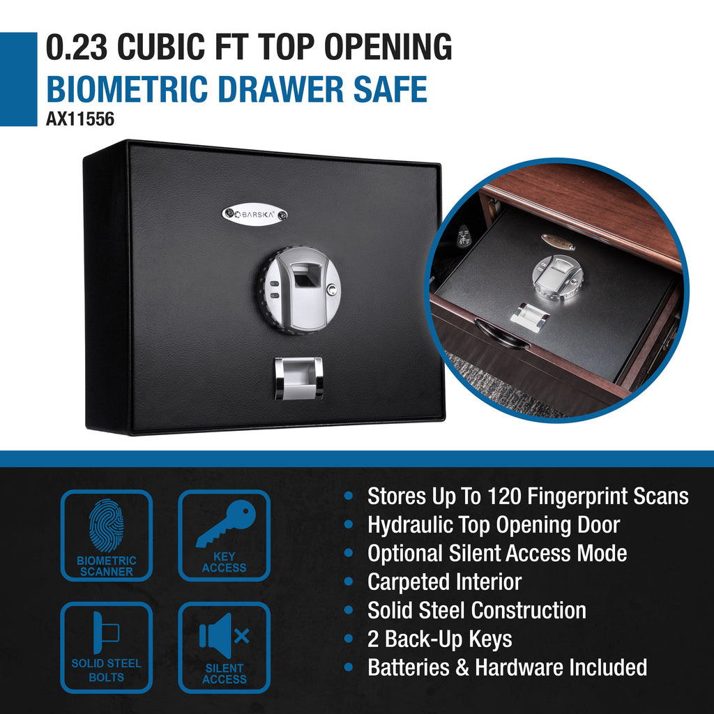 0 23 Cu Ft Top Opening Biometric Security Safe - Grand Goldman