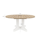 Dining Table for Farmhouse Kitchen 59x43 Inch Expandable Oval Table Top with Removable Leaf Trestle X Shaped Base White - Grand Goldman Shop