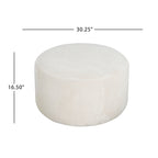 Upholstered Round Ottoman,Beige,Corduroy - Grand Goldman Shop