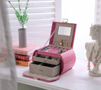 8.8' Long Travel Jewelry Organizer Case, Hot Pink - Grand Goldman Shop