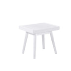Larwich Solid Wood Slatted Bench, 19-Inch Long, White - Grand Goldman Shop
