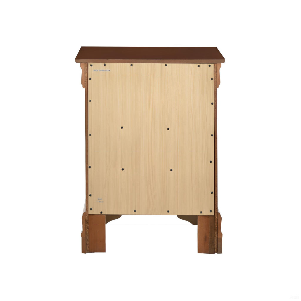 Elegant Nightstand with Three Drawers Cherry Finish Particle Board 29x21x16 Inches - Grand Goldman Shop