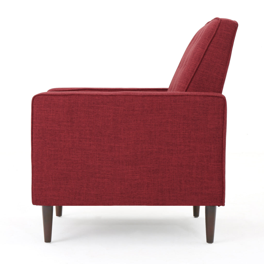Macedonia Mid-Century Modern Button Tufted Fabric Recliner - Grand Goldman Shop