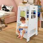 ECOMEX Toddler Standing Tower for Kitchen, Step Stool for Kid's Adjustable Height Learning Stool, Removable Anti-Drop Safety 