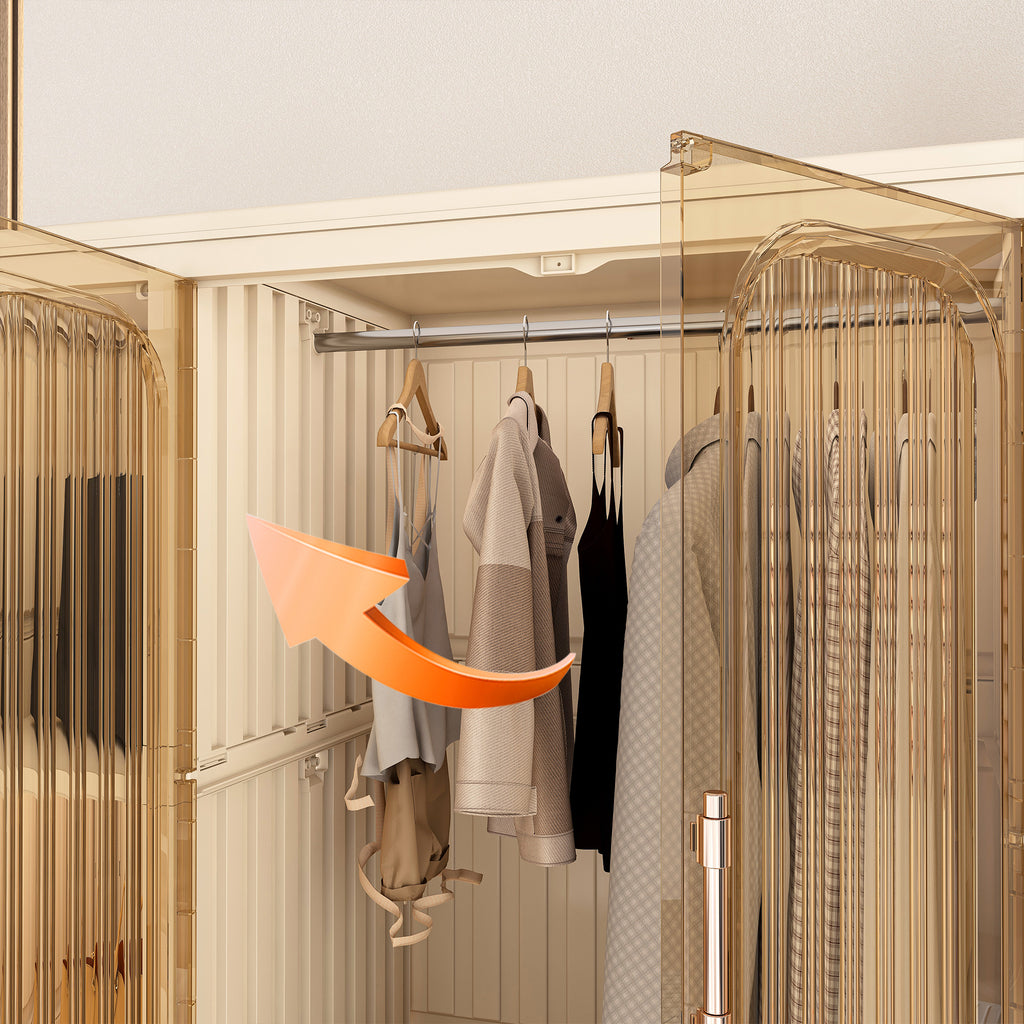 Portable Wardrobe Closet Storage Organizer for Clothes,Clothes Dresser,12 Magnetic Doors-12 Cubes & 1 Hanging Rod,6 pcs hangers , Baby Wardrobe Storage Cabinet,White - Grand Goldman Shop