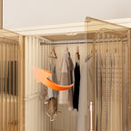 Portable Wardrobe Closet Storage Organizer for Clothes,Clothes Dresser,12 Magnetic Doors-12 Cubes & 1 Hanging Rod,6 pcs hangers , Baby Wardrobe Storage Cabinet,White - Grand Goldman Shop