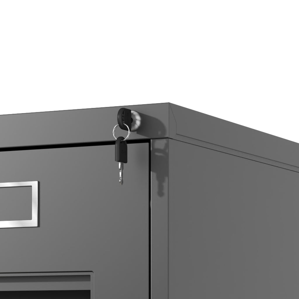 Premium 4 Drawer File Cabinet with Lock Metal Vertical File Cabinet for Office or Home in Black Steel, A4 Legal/Letter Size |