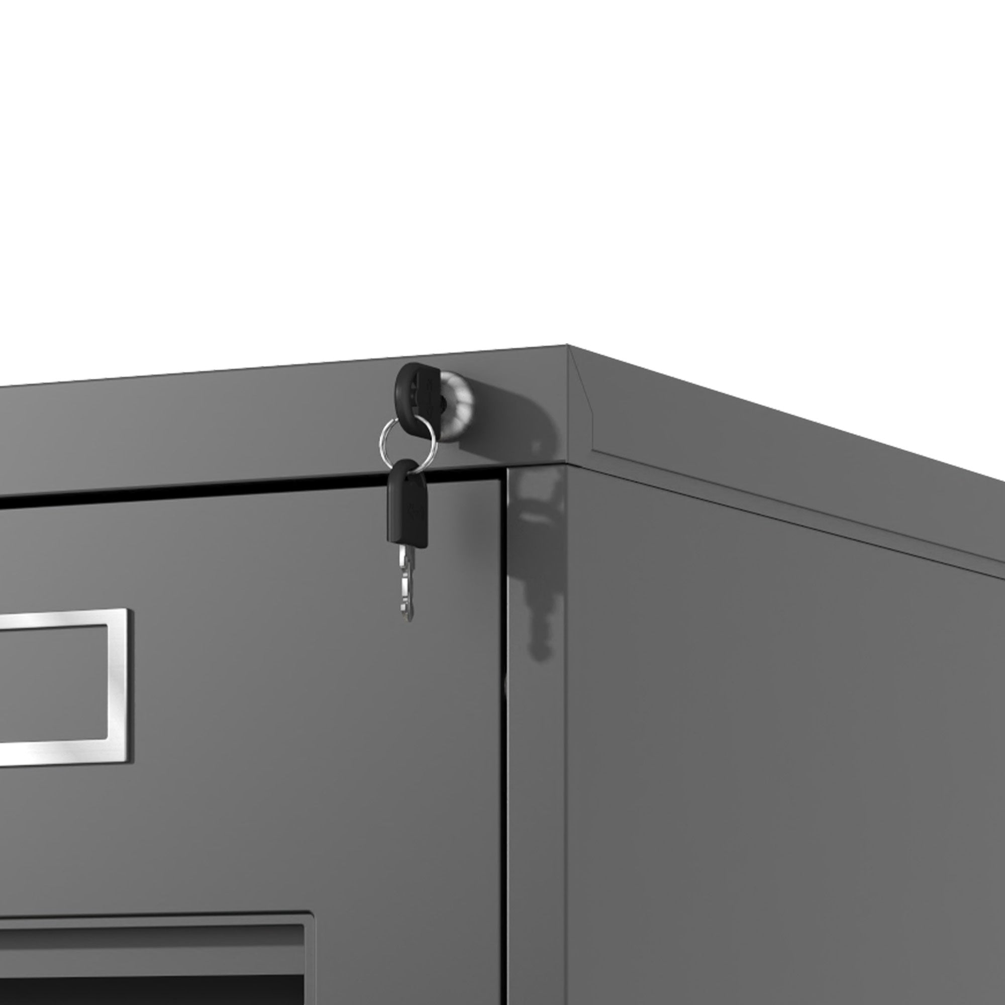 Premium 4 Drawer File Cabinet with Lock Metal Vertical File Cabinet for Office or Home in Black Steel, A4 Legal/Letter Size |