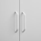 Modern Storage Cabinet with Adjustable Shelves, Magnetic Door Stopper, Aluminum Alloy Handles, and Breathable Design in White