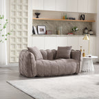Cozy Beanbag Chair with High Resilience Foam Core for Two  -Brown Chenille, 66x35x25 inches - Grand Goldman Shop