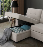 Convertible Upholstered Sectional Sofa with Pull-out Chaise - Grand Goldman Shop