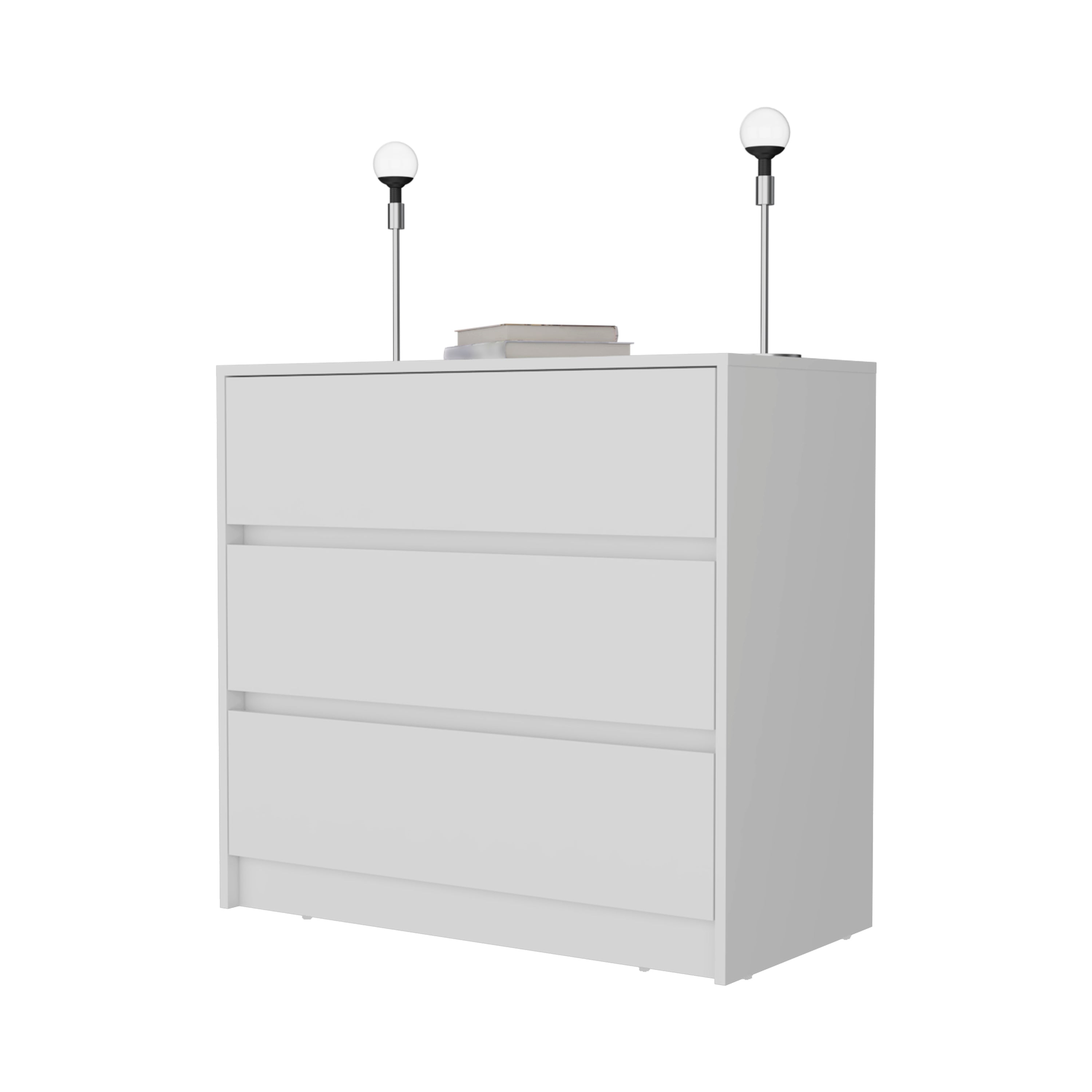 Milford 2 Piece Bedroom Set, Nightstand + Dresser, White - Grand Goldman Shop