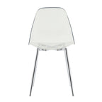 Modern simple transparent dining chair plastic chair armless crystal chair Nordic creative makeup stool negotiation chair Set of 4 and plating metal legW115164140,TW-1200 - Grand Goldman Shop