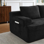 L-Shaped Cloud Sectional Sofa with Deep Seat,No Assembly Required,Modular Couches Sleeper for Living Room,Bedroom,Apartment,Black - Grand Goldman Shop