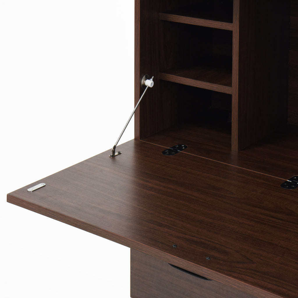 Desk Cabinet, with Storage Drawer & Shelves, Fold-up Desktop, Ideal for Home, Office, Kitchen storage organizer, Dormitory, Small Spaces W31.49'xD13.78'xH47.2' - Grand Goldman Shop