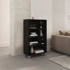 Bellagio 40' Tall Four-Tier Shelf Narrow Bookcase Black | Premium Home Decor - Grand Goldman