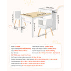 Kids Art Table and Chair Set, Toddler Craft Table with 3 Tiers Storage Cabinet, Wooden Kids Activity Play Desk with 2 Chairs,