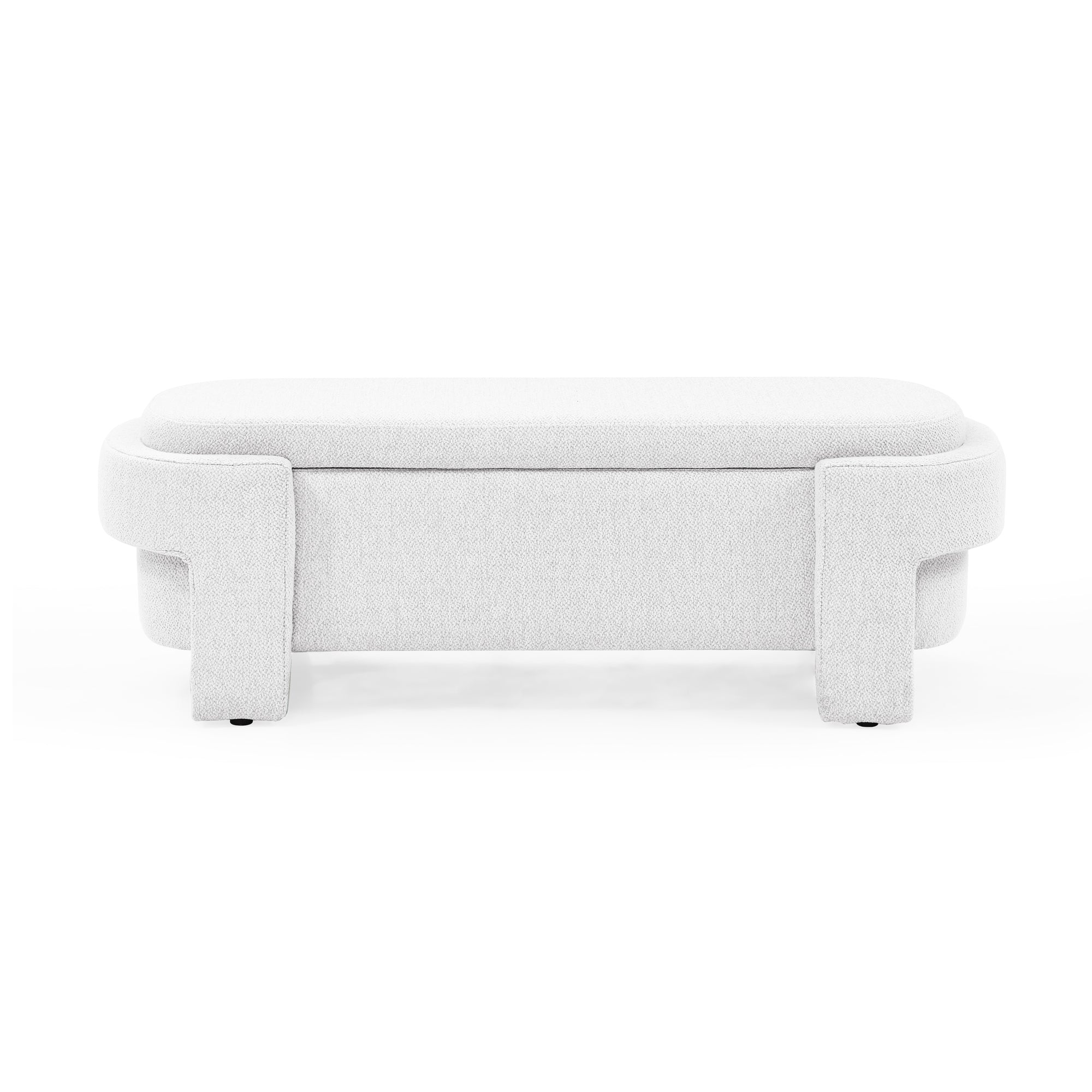 Linen Fabric Upholstered Bench with Large Storage Space for the Living Room, Entryway and Bedroom,White,( 51.5''x20.5''x17'' ) - Grand Goldman Shop