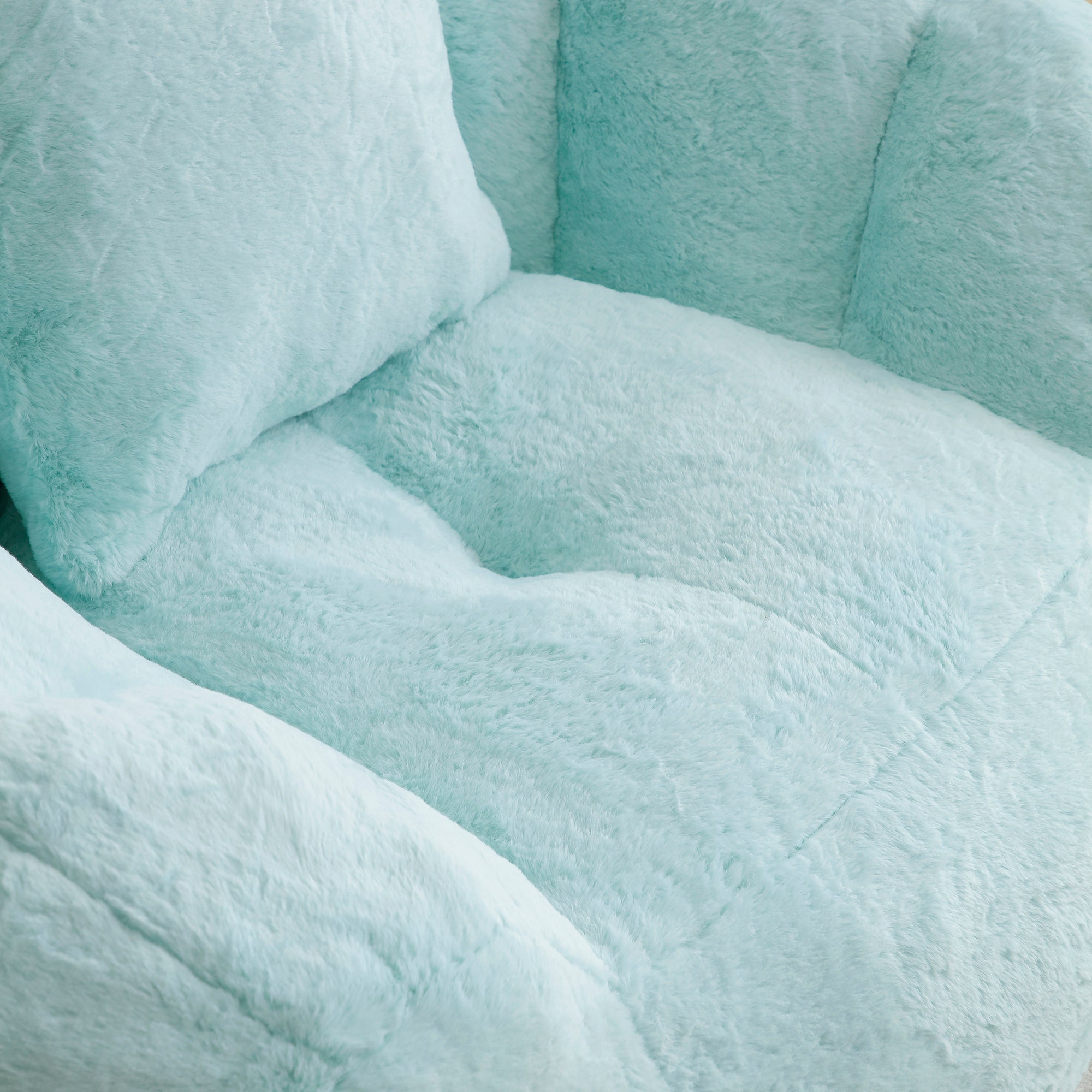 Giant Bean Bag Chair withFootstool, Oversized Bean Bag  for Adults and Kids, Faux Fur Shell-Shaped Large Chair with Filler, Stuffed Big Accent Sofa,  Floor Sofa for Gaming,Reading Living Room Bedroom - Grand Goldman Shop