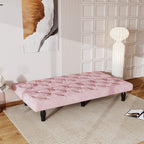 Sofa to Sofa Bed Transformation: 66' Pink Velvet Sofa Bed, Ideal for Family Living Rooms, Apartments & Bedrooms - Grand Goldman Shop