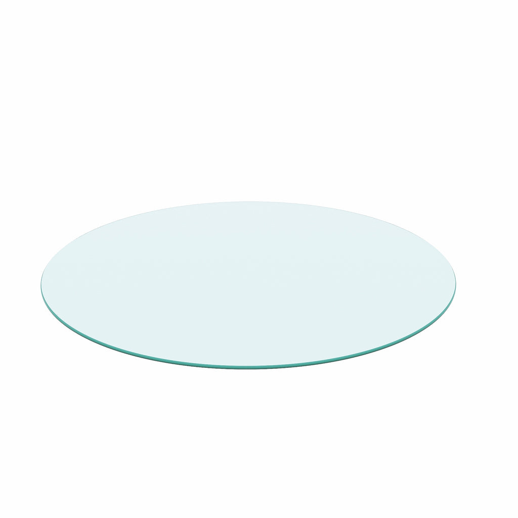 24' Inch Round Tempered Glass Table Top Clear Glass 1/4' Inch Thick Round Polished Edge - Grand Goldman Shop