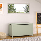 Kids Wooden Toy Box Storage with Safety Hinged Lid for Ages 2+ (Sage) | Premium Home Decor - Grand Goldman