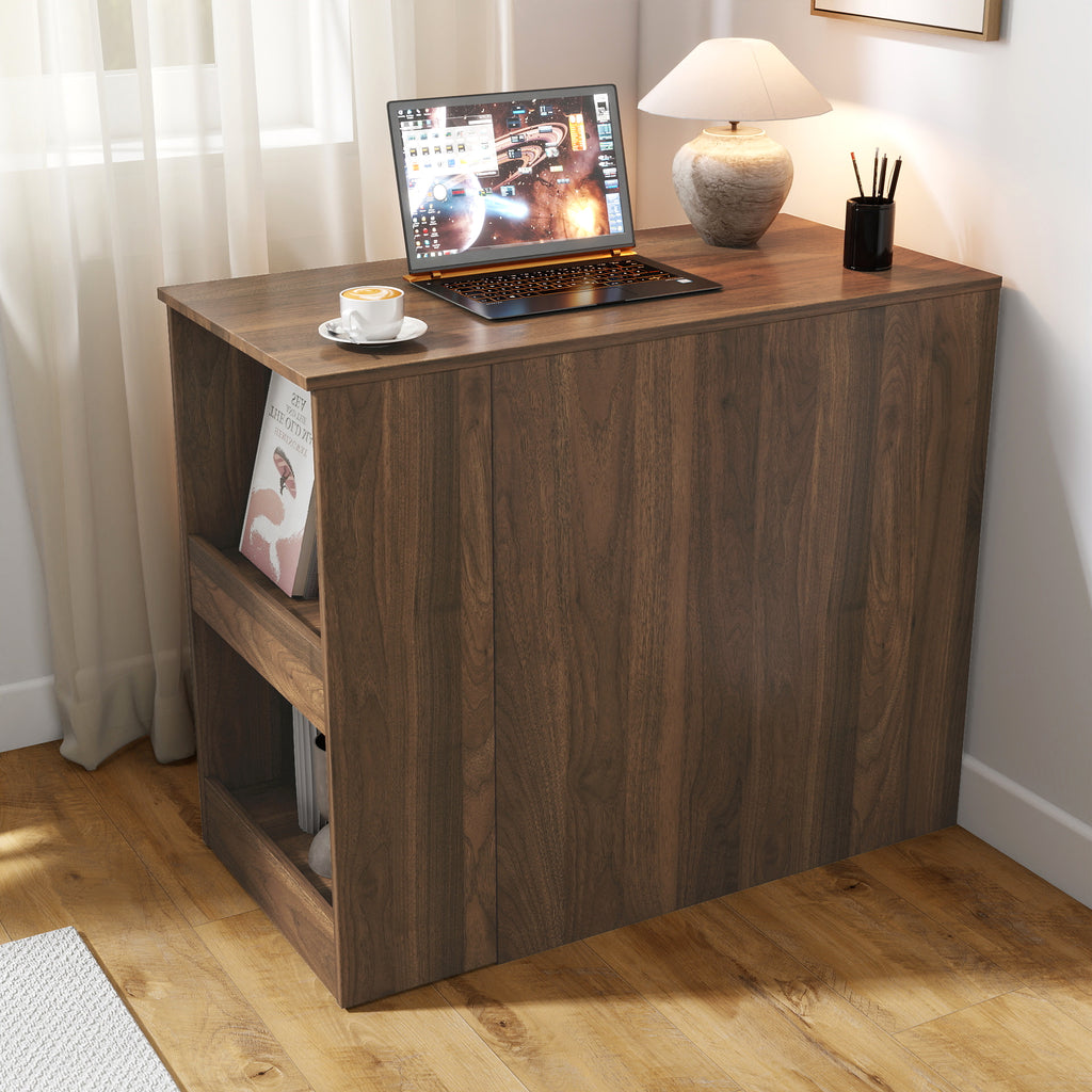 Computer Desk with Drawers, Modern Corner Home Office storage with extendable table, Study Writing Desk Workstation for Home,