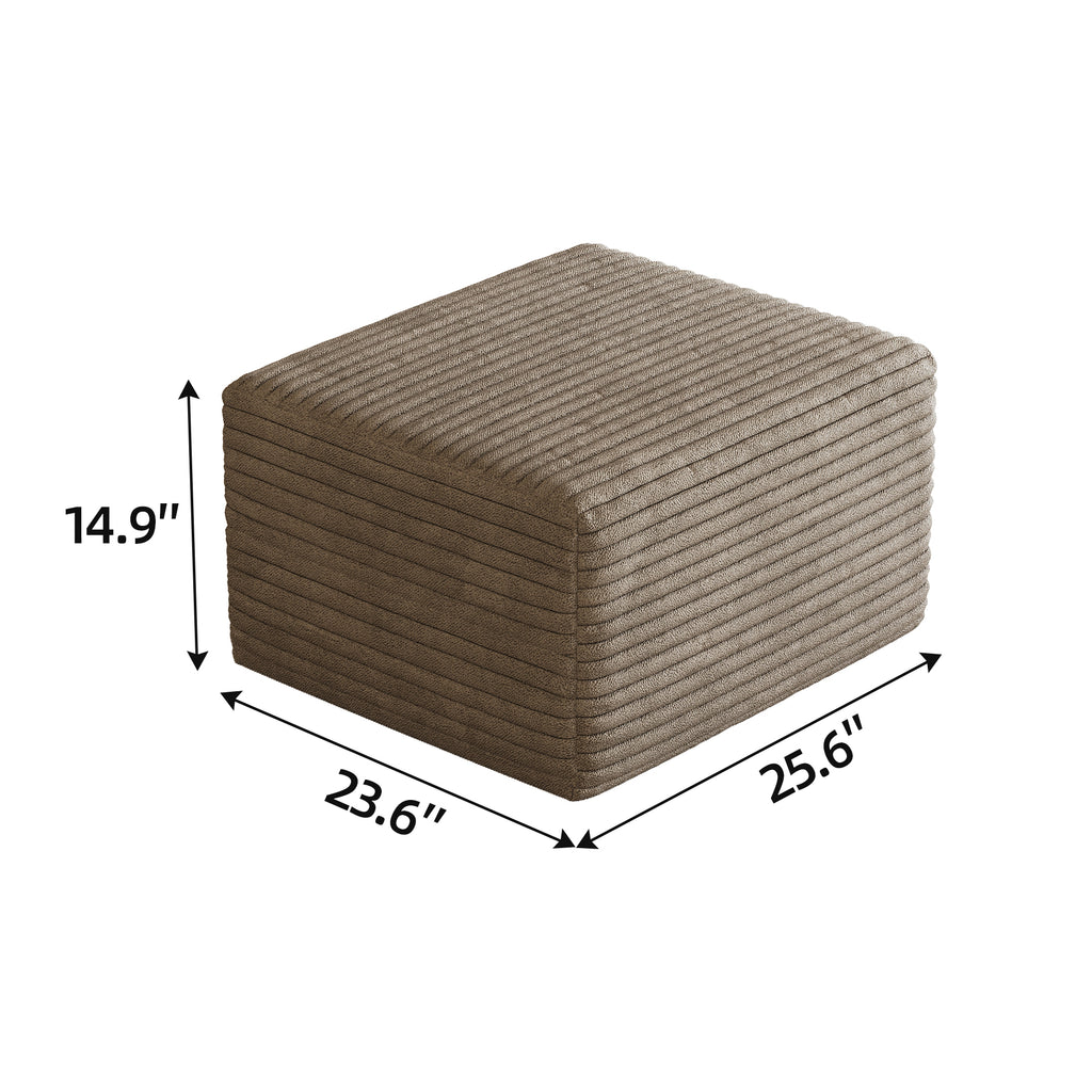 Sofa ottoman ,No Assembly Required,Camel(Plush Corduroy Fabric) - Grand Goldman Shop