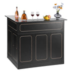 Home Bar Unit, L-Shaped Wine Bar Cabinet Table 4-Tier with Storage Shelves,  Wine Glass Holder, 300 lbs Max Capacity, Wood Liquor Cabinet for Home, Kitchen, Living Room, Pub, Basement, Black - Grand Goldman Shop
