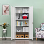 High Storage Cabinet with 2 Doors and 4 Partitions to Separate 5 Storage Spaces, Home/ Office Design - Grand Goldman