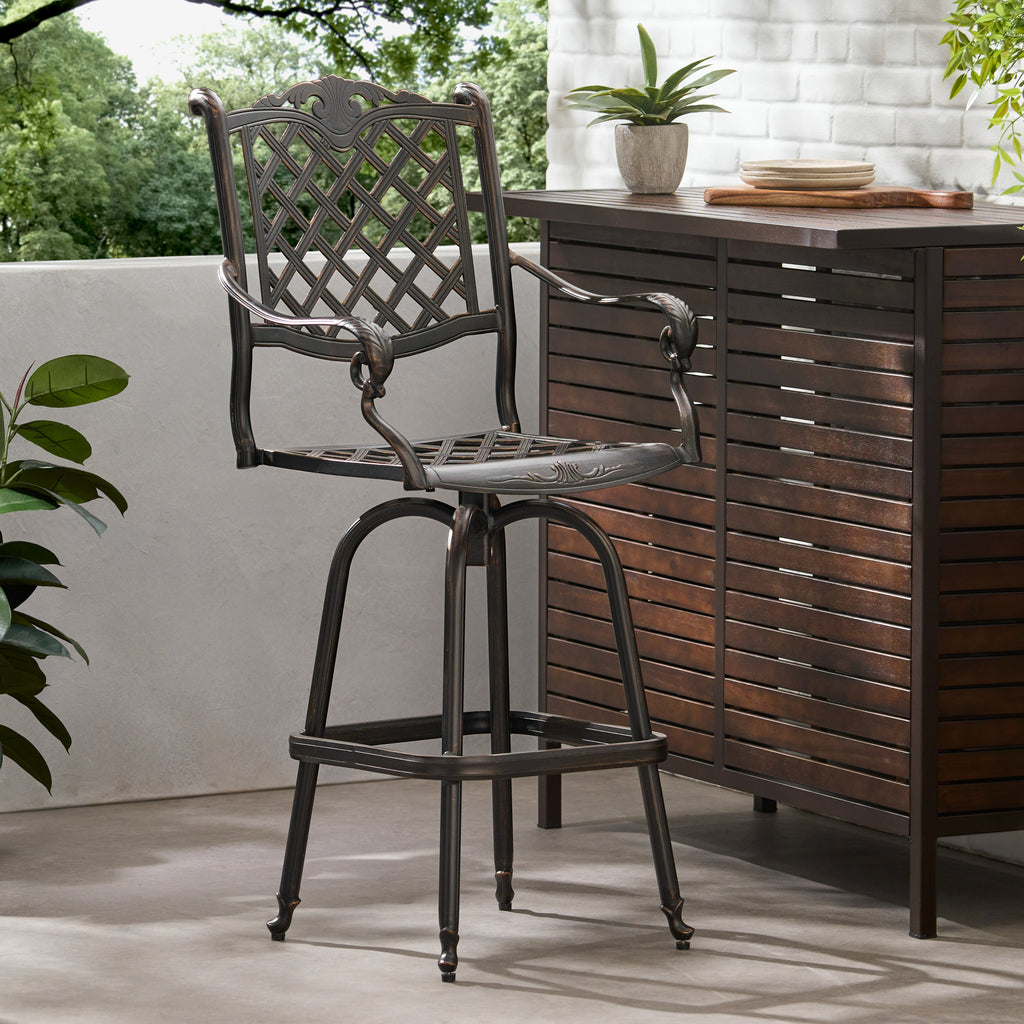Cast Aluminum Bar Stool - Grand Goldman Shop