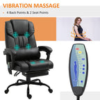 Vinsetto High Back Massage Office Chair with 6 Vibration Points, PU Leather Reclining Computer Chair, Ergonomic Office Chair 