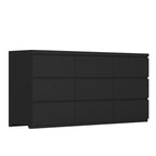9 Drawer Dresser with No Handle Design, Modern Black Matte Wood Dresser for Bedroom, Storage Chest of Drawers for Living Room, Hallway, Entryway - Grand Goldman Shop