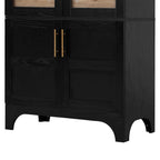 K&K 71' Tall Arched Kitchen Pantry Cabinet with Door Shelves, Farmhouse Kitchen Storage Cabinet with Open & Adjustable Shelves, Hidden Drawer & Glass Door, Cupboard for Kitchen, Dining Room, Black - Grand Goldman Shop