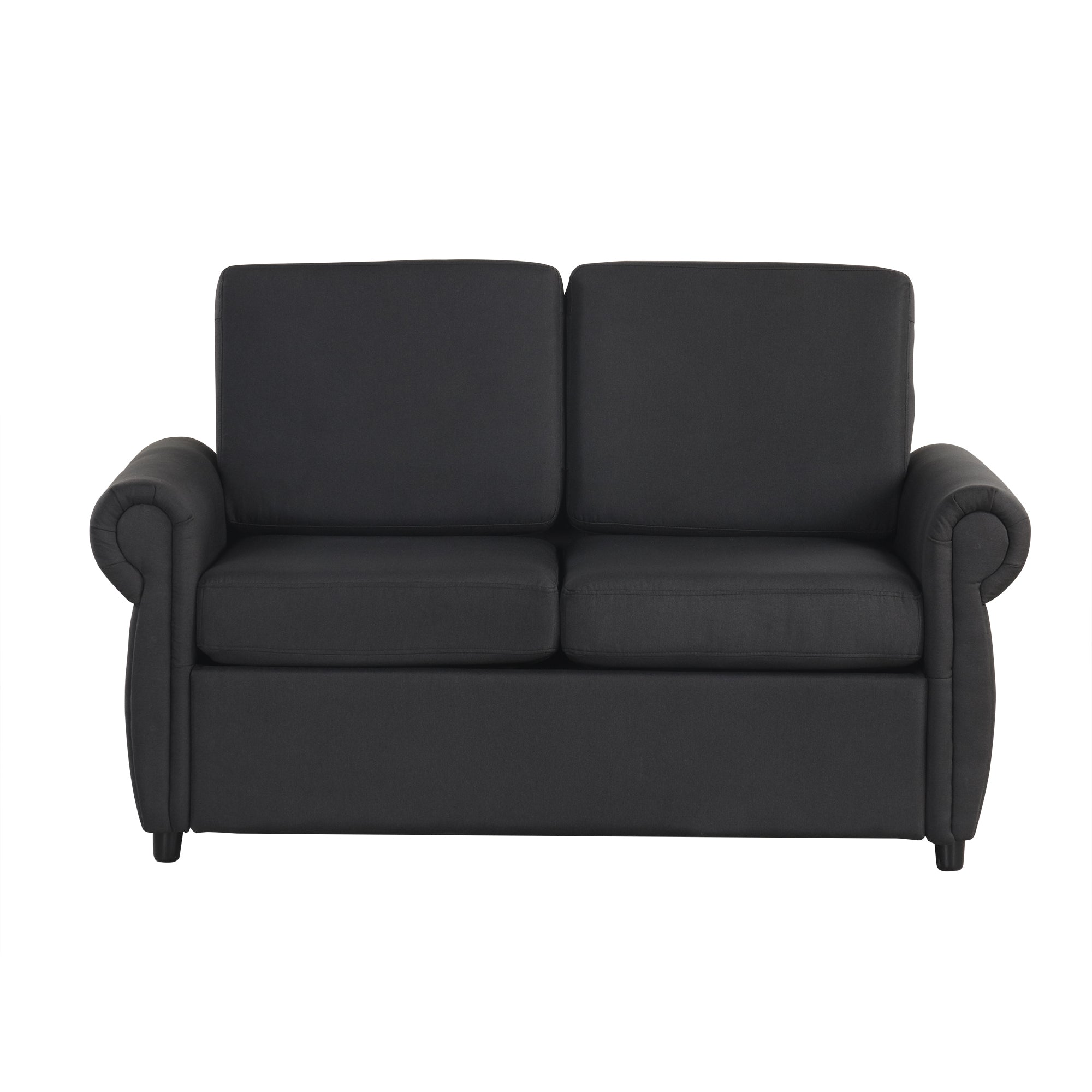 Orisfur Pull Out Sofa Bed Loveseat Sleeper with Twin Size Memory Foam Mattress & USB Ports, Black Linen - Grand Goldman Shop