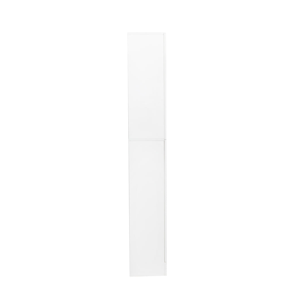 Elegant White Freestanding Cabinet with Inadjustable Shelves and Two Doors for Kitchen and Dining Room - Grand Goldman Shop