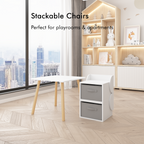 Kids Table and 2 Chair Set with Storage Bins, 3-Piece Toddler Activity Play Table for Arts & Crafts, Reading, Drawing, Wooden
