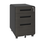 3-Drawer Mobile File Cabinet with Lock, All-Steel Metal Storage Cabinet on Casters, Black, Holds A4/Letter Files
