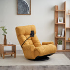 Adjustable Yellow Swivel Lounge Chair with 360-Degree Rotating Seat and Headrest Support, Leisure Chair Deck Chair - Game Chair for Living Room - Grand Goldman Shop