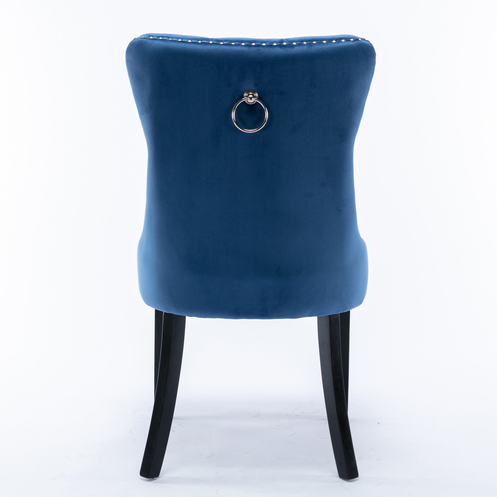 Nikki Collection Modern, High-end Tufted Solid Wood Contemporary Velvet Upholstered Dining Chair with Wood Legs Nailhead Trim 2-Pcs Set,Blue, SW2001BL - Grand Goldman Shop