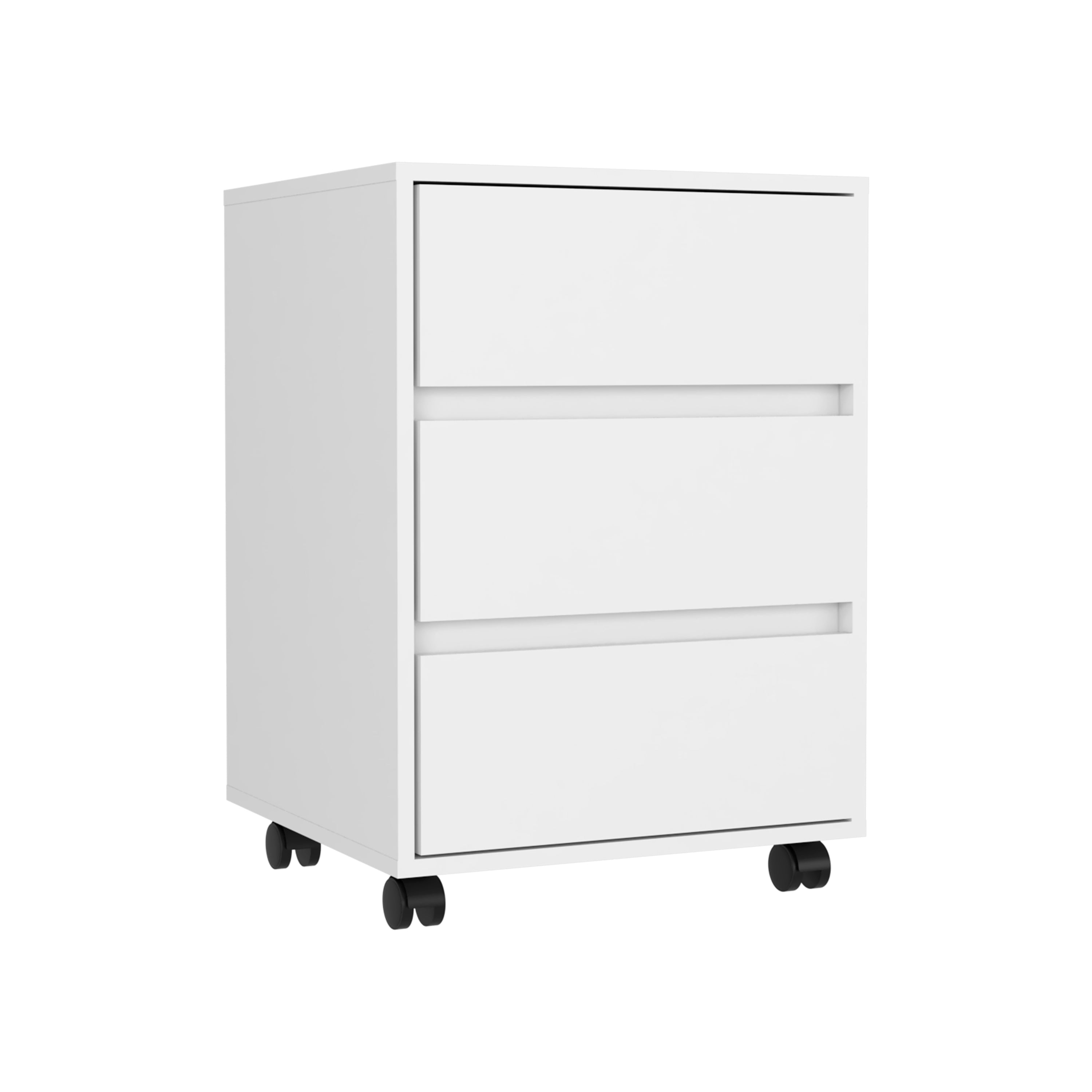 Artemisa 3 Drawer Filing Cabinet, Four Casters, Superior Top -White | Premium Home Decor - Grand Goldman