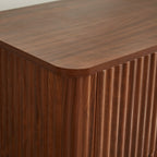 6 Drawers Dresser,55' Wide Modern Chest of Drawers Curved wave Design, Dresser TV Stand, Wood Drawer Organizer for Bedroom, Living Room, Hallway, Walnut,55.12''W x 15.75''D x 31.5''H. - Grand Goldman Shop