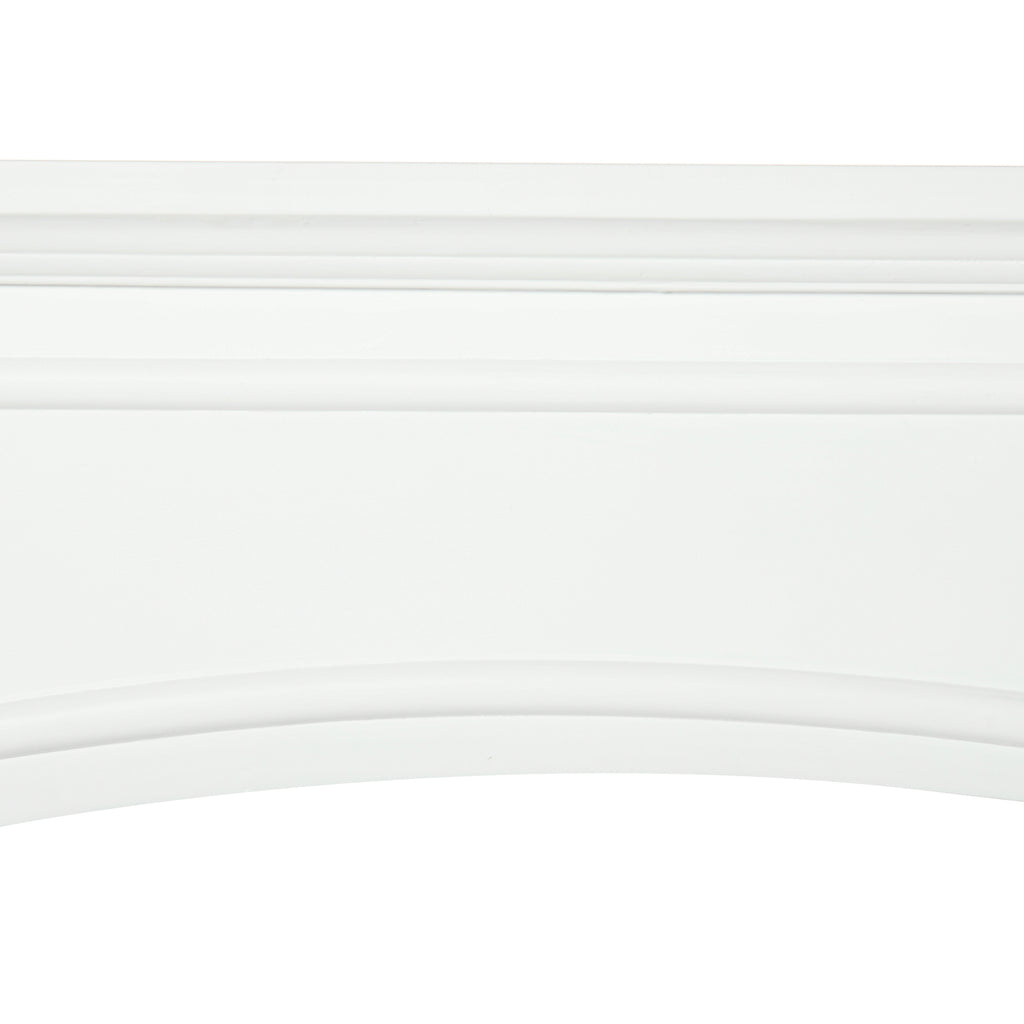 HOMCOM Modern Fireplace Mantel, Surround Mantels for Fireplace with Decorative Pattern Interior Width 29' White - Grand Goldman Shop