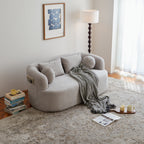 Sofa-in-a-Box, Memory Foam 2-Seater Couch, No Installation & Easy to Transport, Deep Seat Modern Sofa with chenille Fabric, Couch for Living Room, Bedroom, Apartment, Home Office,Gray - Grand Goldman Shop