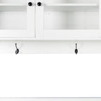 63' W Large Kitchen Hutch Cabinet, Freestanding Pantry Cabinets Storage Kitchen Cupboard with 4 Doors, 4 Drawers & Microwave Shelf, White - Grand Goldman Shop