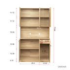 70.87' Tall Wardrobe& Kitchen Cabinet, with 6-Doors, 1-Open Shelves and 1-Drawer for bedroom,Rustic Oak - Grand Goldman Shop