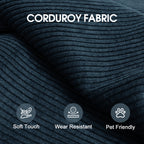 78.8' Compression Sofa,Convertible Floor Sofa Bed-with Pillow Back Support Armrest,Comfy Futon Couch Sleeper Bed,Loveseats Boneless Modular Sectional Sofa,Corduroy fabric,for Living Room,Bedroom,Blue - Grand Goldman Shop