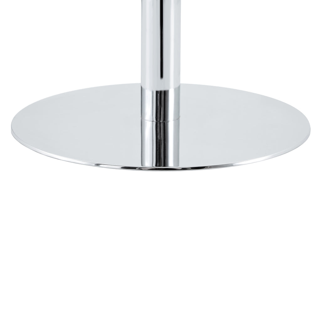 Rock slab circular tabletop non adjustable (39 inches high) bar table, bar table with silver legs and base (white) - Grand Goldman Shop