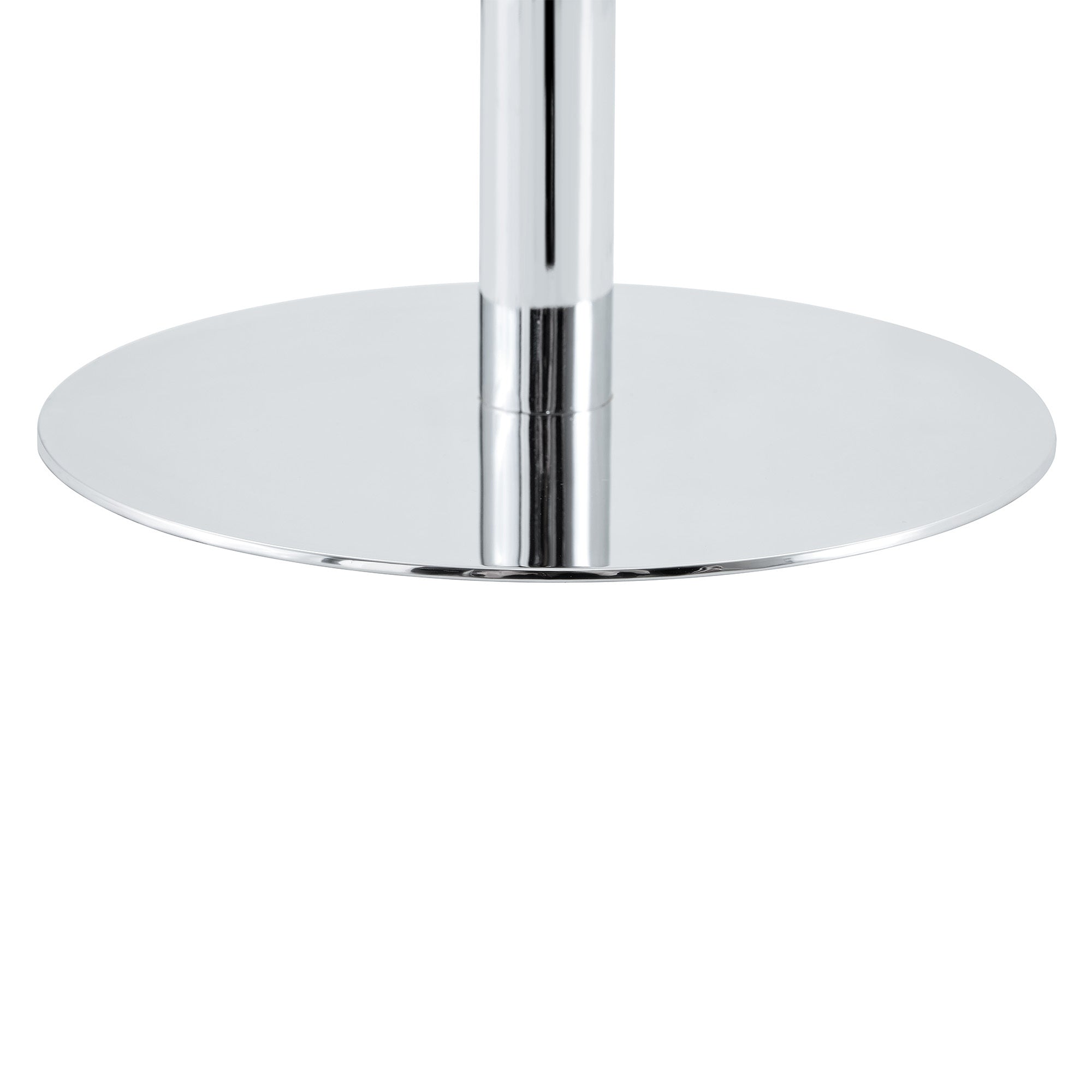 Rock slab circular tabletop non adjustable (39 inches high) bar table, bar table with silver legs and base (white) - Grand Goldman Shop